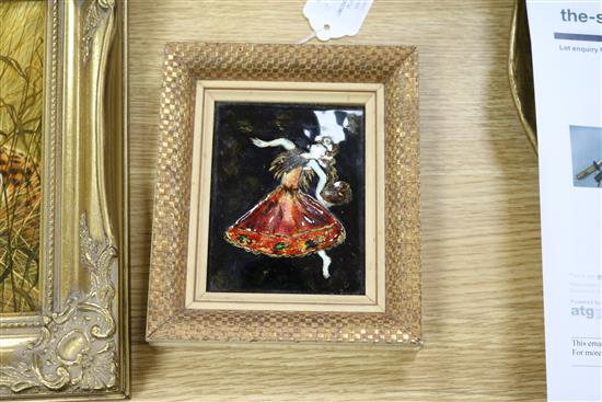 A Limoges enamel plaque, framed